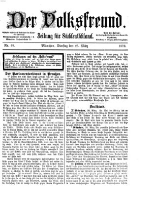 Der Volksfreund Dienstag 25. März 1873