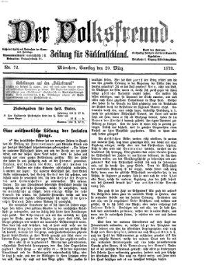 Der Volksfreund Samstag 29. März 1873