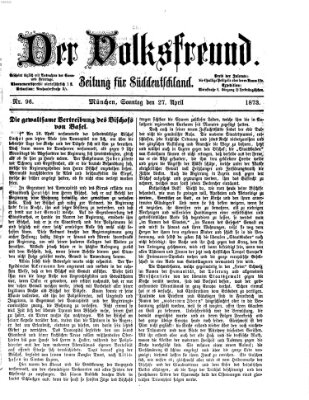 Der Volksfreund Sonntag 27. April 1873