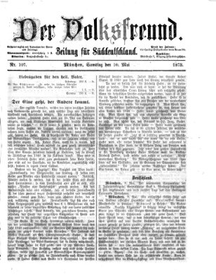 Der Volksfreund Samstag 10. Mai 1873