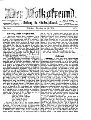 Der Volksfreund Sonntag 11. Mai 1873