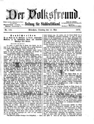 Der Volksfreund Dienstag 13. Mai 1873