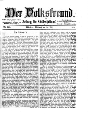 Der Volksfreund Mittwoch 14. Mai 1873