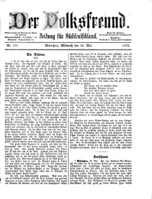 Der Volksfreund Mittwoch 28. Mai 1873