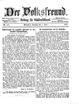 Der Volksfreund Sonntag 1. Juni 1873