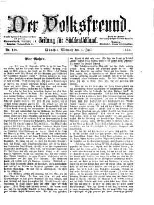 Der Volksfreund Mittwoch 4. Juni 1873