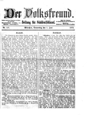 Der Volksfreund Donnerstag 5. Juni 1873