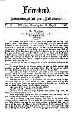 Feierabend (Der Volksfreund) Sonntag 31. August 1873