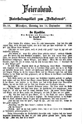 Feierabend (Der Volksfreund) Sonntag 14. September 1873