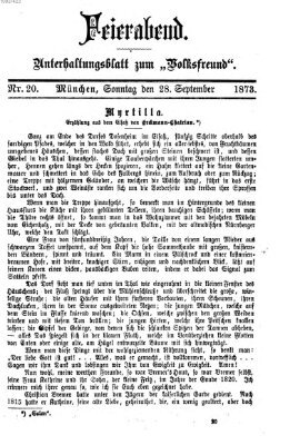 Feierabend (Der Volksfreund) Sonntag 28. September 1873