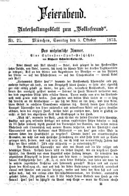 Feierabend (Der Volksfreund) Sonntag 5. Oktober 1873