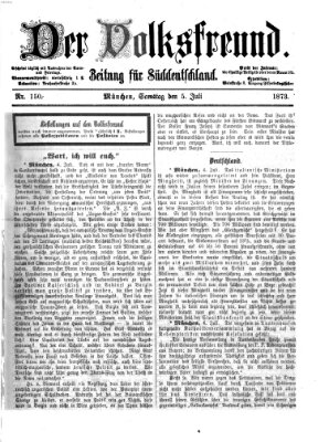 Der Volksfreund Samstag 5. Juli 1873