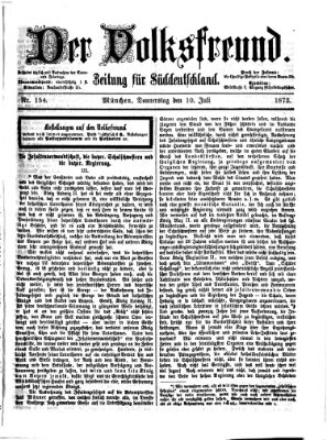 Der Volksfreund Donnerstag 10. Juli 1873