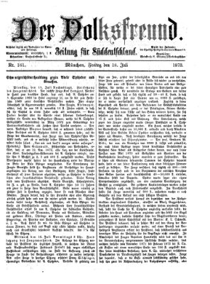 Der Volksfreund Freitag 18. Juli 1873