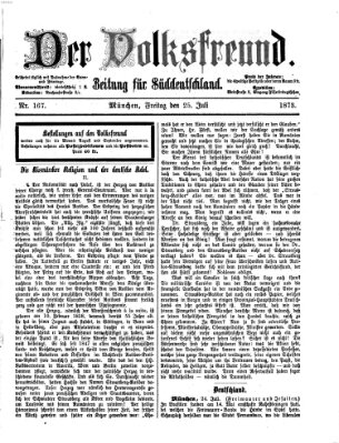 Der Volksfreund Freitag 25. Juli 1873