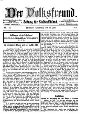 Der Volksfreund Donnerstag 31. Juli 1873