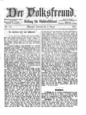 Der Volksfreund Samstag 9. August 1873