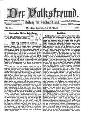 Der Volksfreund Donnerstag 14. August 1873