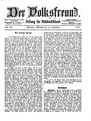 Der Volksfreund Mittwoch 10. September 1873