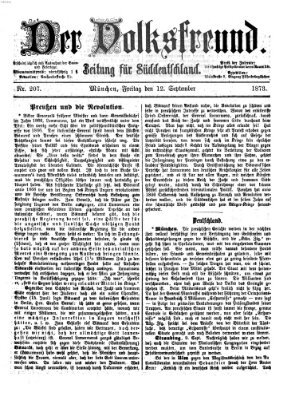 Der Volksfreund Freitag 12. September 1873