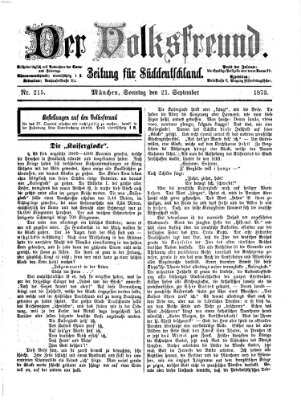 Der Volksfreund Sonntag 21. September 1873