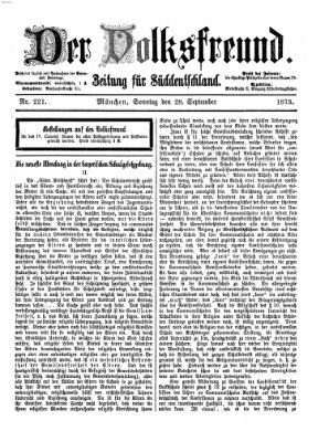 Der Volksfreund Sonntag 28. September 1873