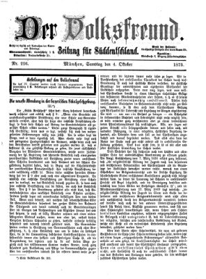 Der Volksfreund Samstag 4. Oktober 1873