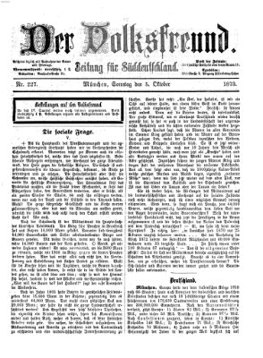 Der Volksfreund Sonntag 5. Oktober 1873