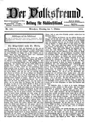 Der Volksfreund Dienstag 7. Oktober 1873