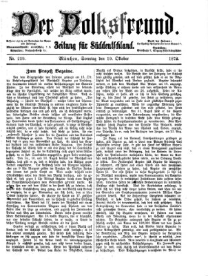 Der Volksfreund Sonntag 19. Oktober 1873