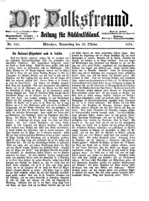 Der Volksfreund Donnerstag 23. Oktober 1873