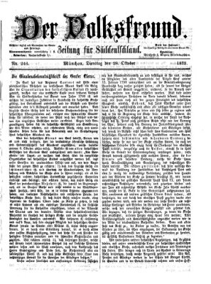 Der Volksfreund Dienstag 28. Oktober 1873