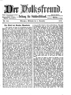 Der Volksfreund Mittwoch 5. November 1873