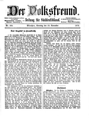 Der Volksfreund Sonntag 23. November 1873