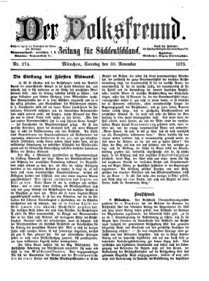 Der Volksfreund Sonntag 30. November 1873