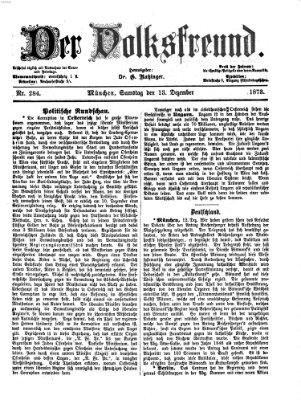 Der Volksfreund Samstag 13. Dezember 1873