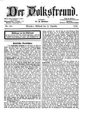 Der Volksfreund Mittwoch 24. Dezember 1873