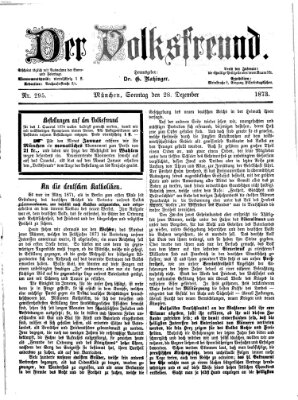 Der Volksfreund Sonntag 28. Dezember 1873