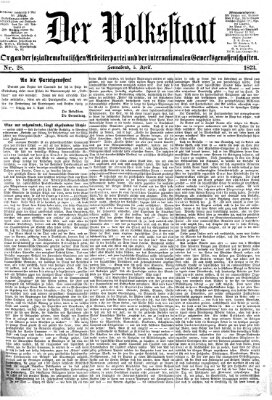 Der Volksstaat Samstag 5. April 1873