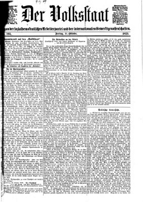 Der Volksstaat Freitag 31. Oktober 1873