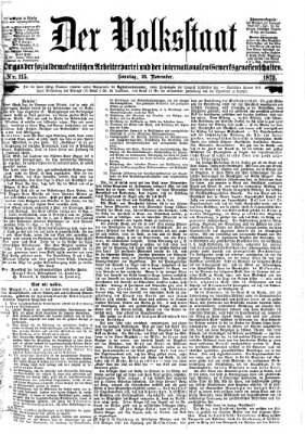 Der Volksstaat Sonntag 23. November 1873