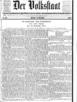 Der Volksstaat Freitag 28. November 1873