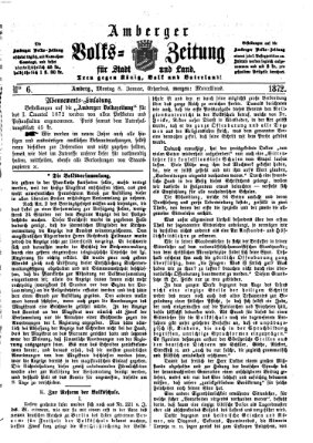 Amberger Volks-Zeitung für Stadt und Land Montag 8. Januar 1872