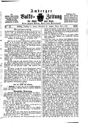 Amberger Volks-Zeitung für Stadt und Land Dienstag 16. Januar 1872