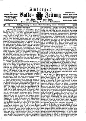 Amberger Volks-Zeitung für Stadt und Land Dienstag 23. Januar 1872