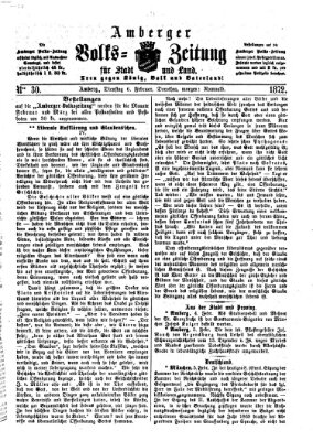 Amberger Volks-Zeitung für Stadt und Land Dienstag 6. Februar 1872