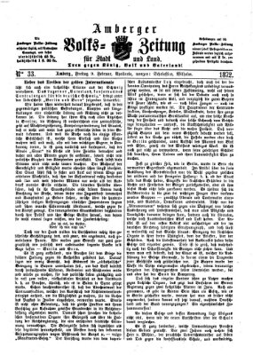 Amberger Volks-Zeitung für Stadt und Land Freitag 9. Februar 1872