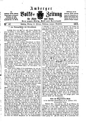 Amberger Volks-Zeitung für Stadt und Land Montag 26. Februar 1872