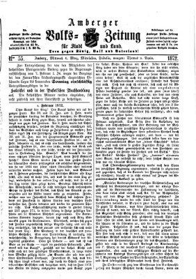 Amberger Volks-Zeitung für Stadt und Land Mittwoch 6. März 1872