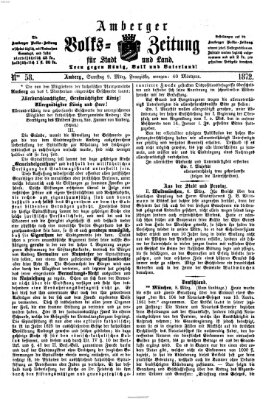 Amberger Volks-Zeitung für Stadt und Land Samstag 9. März 1872